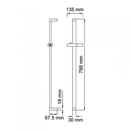 Душевая штанга WasserKRAFT Exter A048