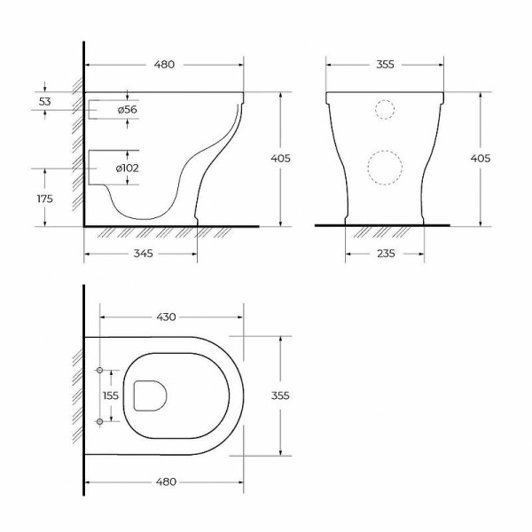 Унитаз приставной Cezares Giubileo CZR-265-CBR