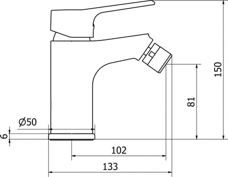 Смеситель для биде Cezares Peonia PEONIA-BSM1-01