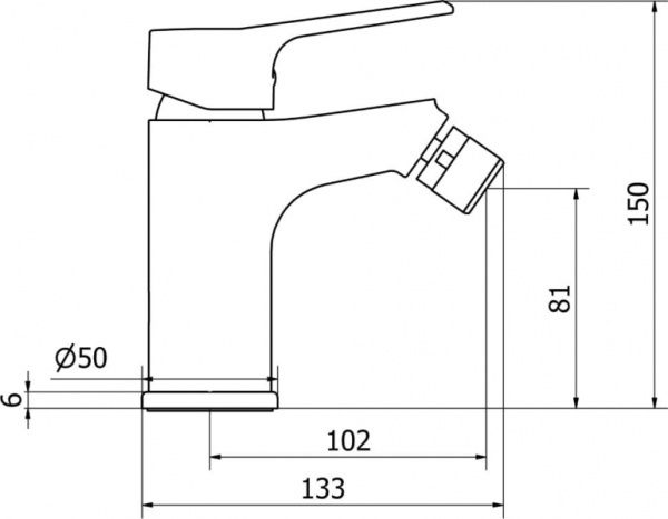 Смеситель для биде Cezares Peonia PEONIA-BSM1-01