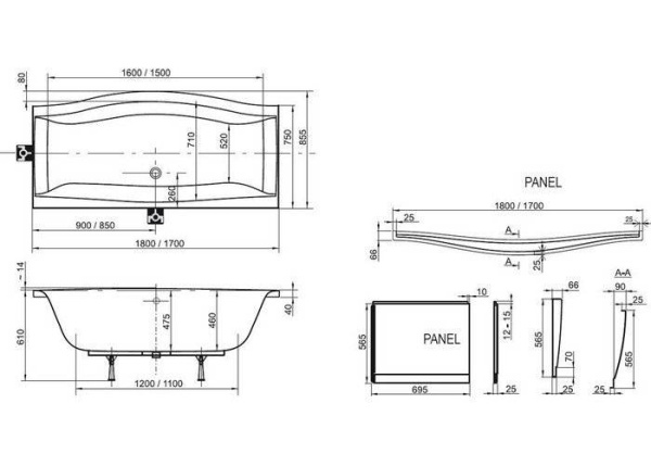 Ванна акриловая Ravak Magnolia (180x75) C601000000