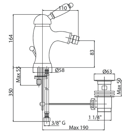 Смеситель для биде Cezares ELITE ELITE-BSM1-02-Bi