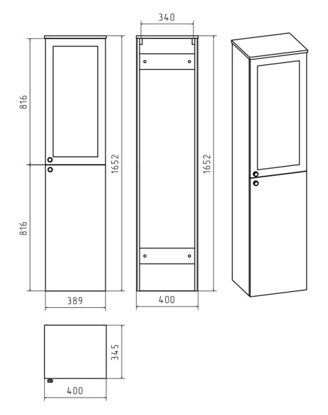 Пенал Misty Тондо 40   П-Тон05040-011П правый