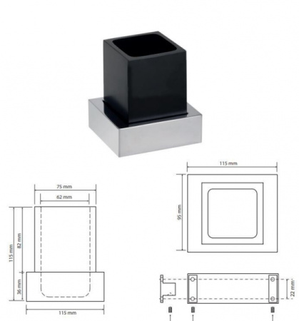 Настенный держатель зубных щеток Bemeta Gamma 145411012 черный