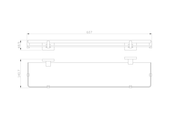 Стеклянная полка для ванной WONZON & WOGHAND FLAT, хром WW-9727