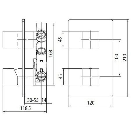 Смеситель для ванны Bossini Cube Z00063.073 черный матовый