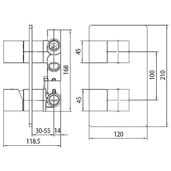 Смеситель для ванны Bossini Cube Z00063.073 черный матовый