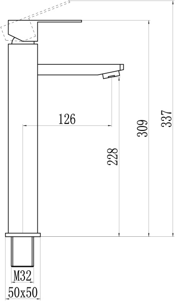 Смеситель для умывальника из нержавеющей стали Savol S-SUS2001 Смеситель для умывальника из нержавеющей стали Savol S-SUS2001