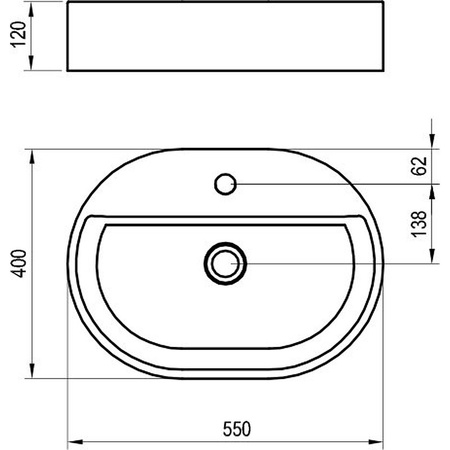 Раковина накладная Ravak Ceramic Slim Shelf O 55 XJX01155003