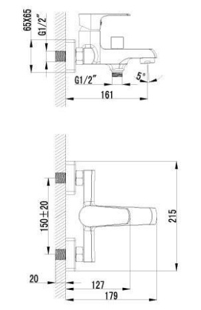 Смеситель для ванны Lemark Plus Factor (LM1612C)
