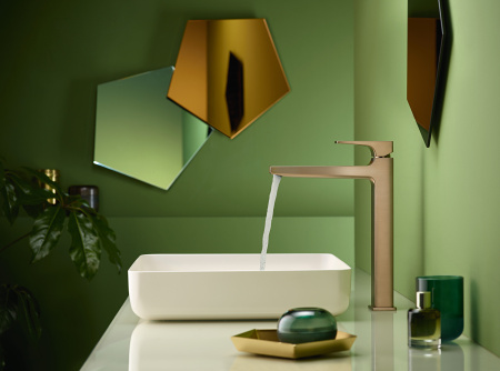 Смеситель для раковины с донным клапаном Push-Open Hansgrohe Metropol 32512140 шлифованная бронза