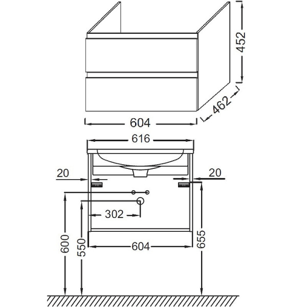 Тумба под раковину Jacob Delafon Madeleine 60 EB2052-J54 матовая