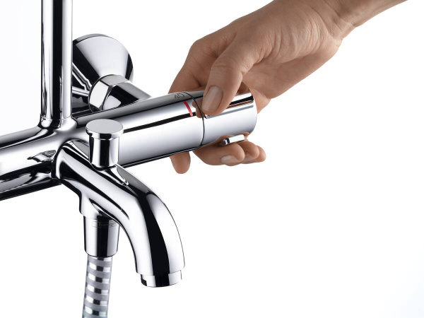 Душевая система Showerpipe 230 1jet с термостатом для ванны Hansgrohe Vernis Shape 26284000
