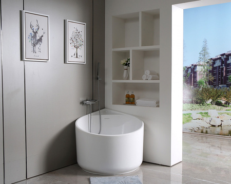 Акриловая ванна (95х95) ABBER AB9305 без гидромассажа, белый