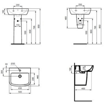 Раковина подвесная Ideal Standard Tempo T056601