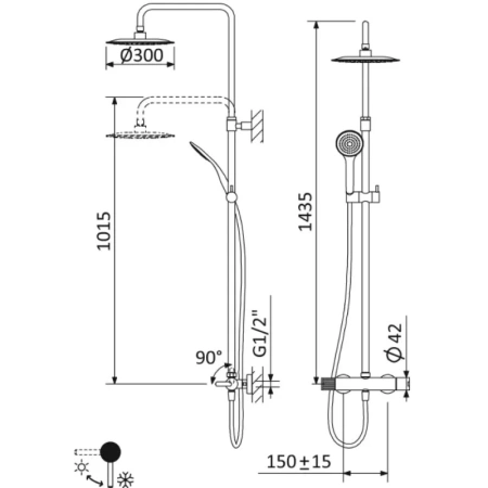 Душевая система Cezares Leaf LEAF-CDA-30-L-NOP