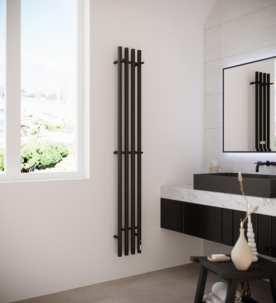 Электрический полотенцесушитель (160х21,8) Terminus QUATRO 4670078574824 черный муар