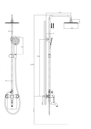 Душевая система с изливом Rush Denis DN0335-40