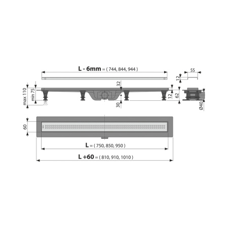 Душевой лоток AlcaPlast Simple APZ9-750M