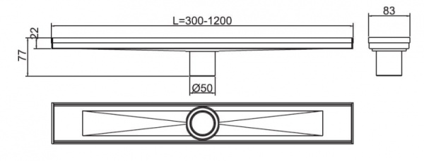 Трап для душа линейный под плитку RGW SDR-02-60-Q 21210260-02