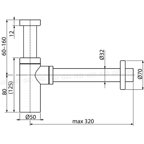 Сифон для раковины Gid G-74BL