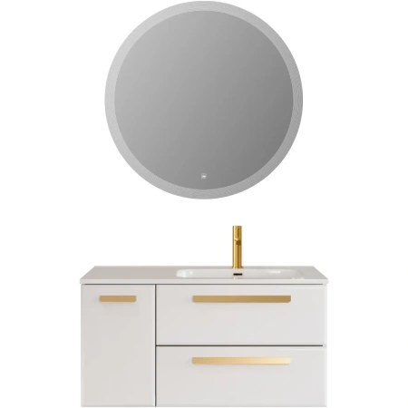 Тумба под раковину Cezares ECO-CER-N-1000-2C-1A-SO-BL-R Bianco Lucido без ручек