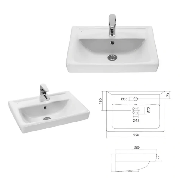 Тумба с раковиной Misty Элен 55 УТ000012105