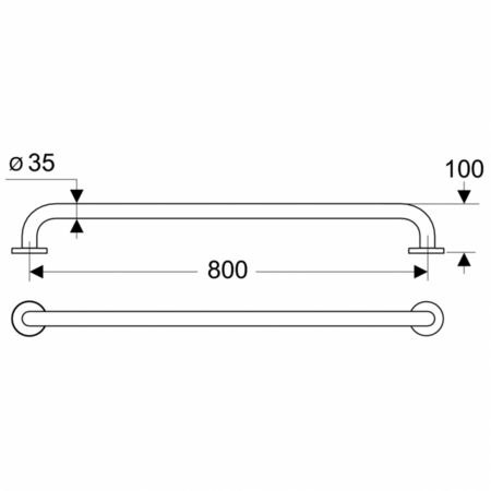 Поручень опорный прямой 80 см Ideal Standard CONTOUR S6457AC