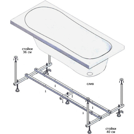 Каркас для ванны Ravak Domino Plus GR00001138