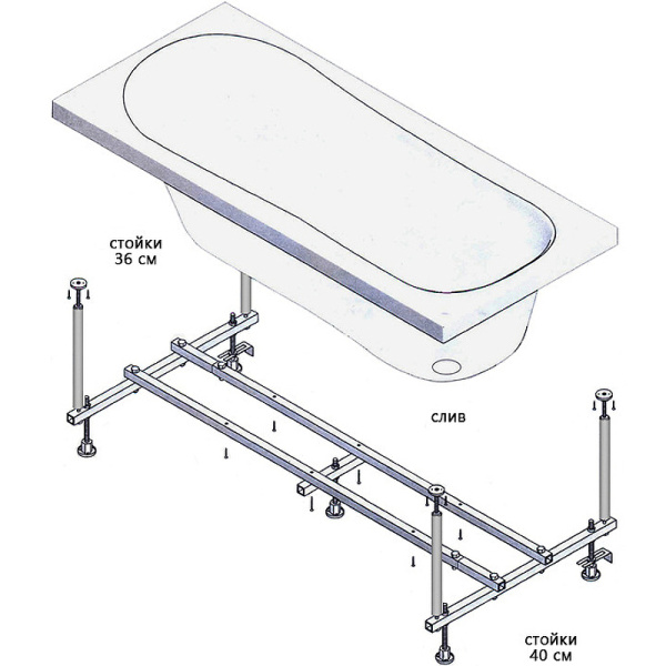 Каркас для ванны Ravak Domino Plus GR00001138