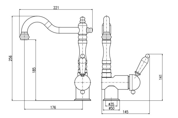 Смеситель для раковины Rav Slezak E508.5/8CMAT