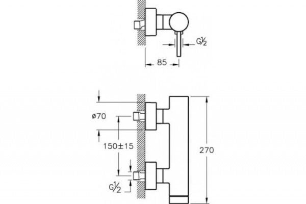 Смеситель для душа VITRA Pure A41267EXP