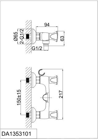 Смеситель для душа D&K Hessen Grimm (DA1383101) Смеситель для душа D&K Hessen Grimm (DA1383101)