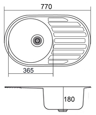 Кухонная мойка (77х50) EMAR ЕМЛ-7750