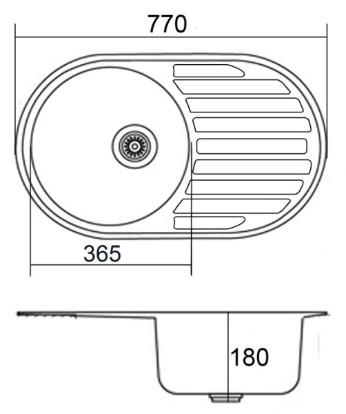 Кухонная мойка (77х50) EMAR ЕМЛ-7750