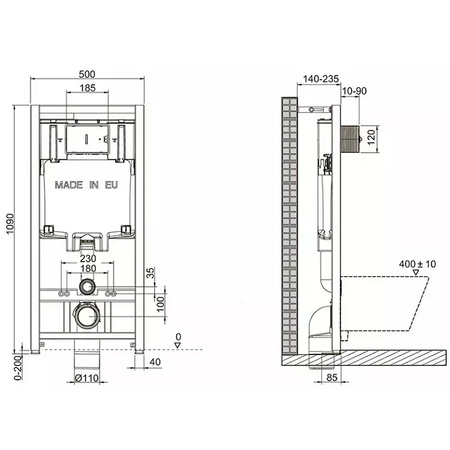 Комплект унитаза с инсталляцией Jacob Delafon Aleo E21730RU-00