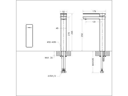 Смеситель для раковины высокий Bravat Phillis F156101C-A-ENG