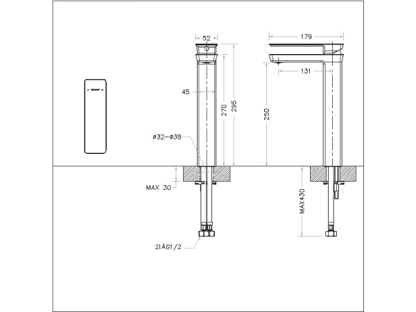 Смеситель для раковины высокий Bravat Phillis F156101C-A-ENG