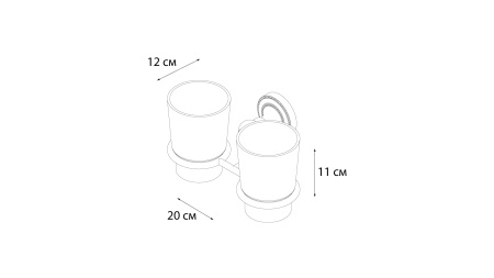 Стакан для зубных щеток FIXSEN Style двойной FX-41107