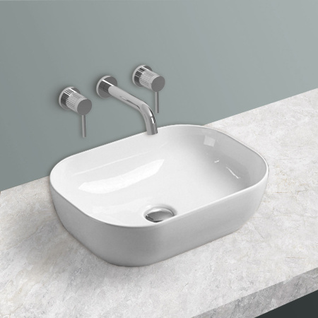 Раковина накладная (45,5х33) Vincea VBS-102 белый глянец
