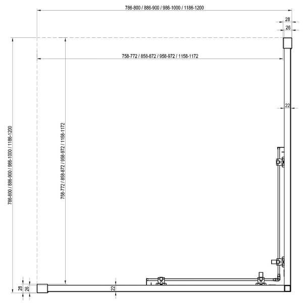 Душевая дверь Ravak Blix Slim BLSRV2K-80 X1XM40300Z1