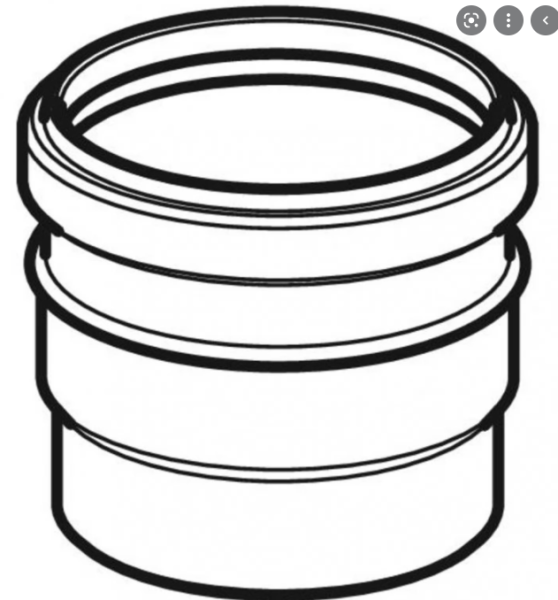 Переходник Geberit из ПВХ: d=90мм, d1=100мм, d2=94мм, Альпийский белый  359.144.11.1