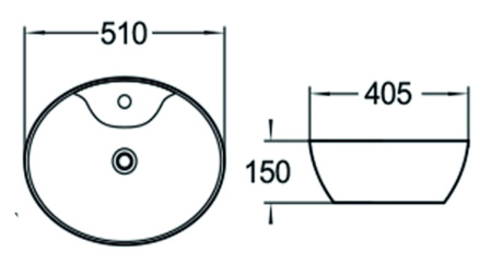 Раковина накладная (51х40,5) SantiLine SL-1043