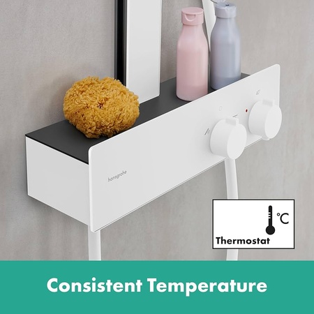 Душевая система с термостатом Hansgrohe Rainfinity Showerpipe 360 1jet 26853700 белый матовый