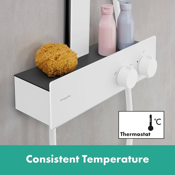 Душевая система с термостатом Hansgrohe Rainfinity Showerpipe 360 1jet 26853700 белый матовый