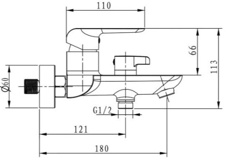 Смеситель для ванны с душем KAISER Glory (69122)