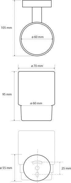Держатель зубных щеток Bemeta Dark 104110010