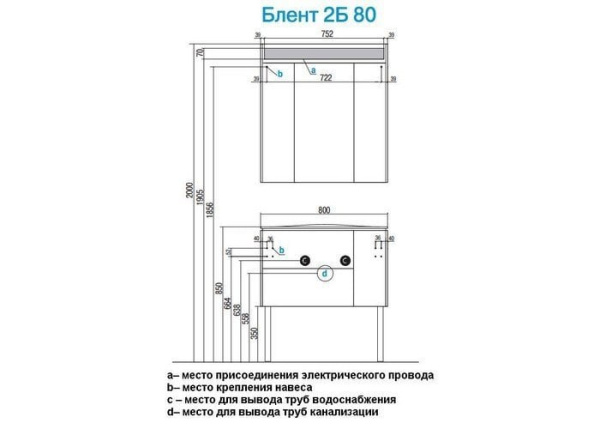 Шкаф-пенал Акватон Блент 1A167403BL0100