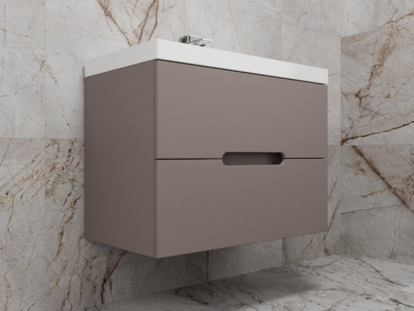 Тумба без раковины подвесная 80 см Style Line Матис ЛС-00002298 тауп матовый