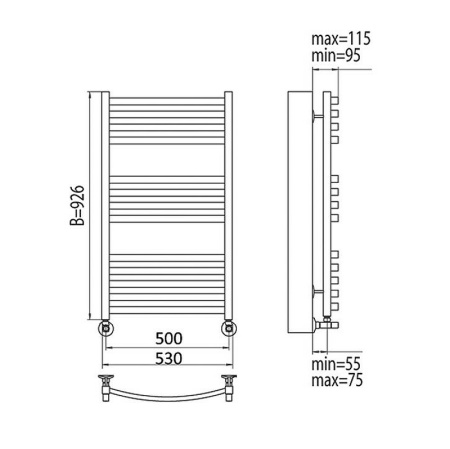 Полотенцесушитель водяной Terminus ПАЛЕРМО (500х926) П13 4620768886508